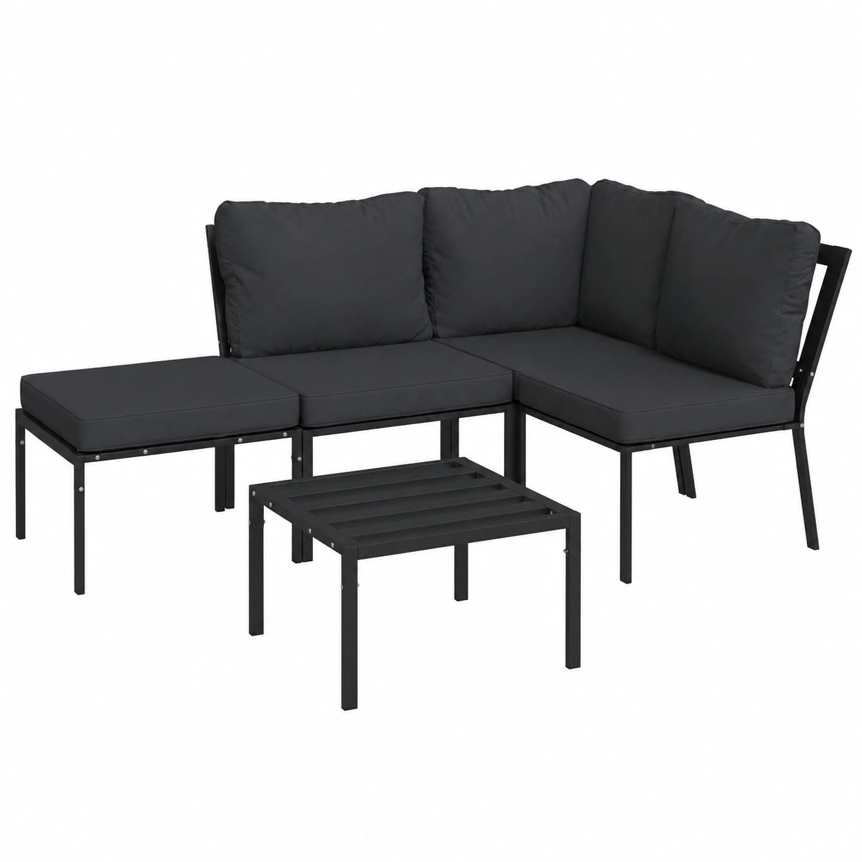 Loungeset – 5-teilig, aus Stahl, für Garten und Terrasse