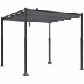 Pergola – freistehend, wasserdicht, aus Metall, Dunkelgrau, für Garten, Terrasse und Balkon