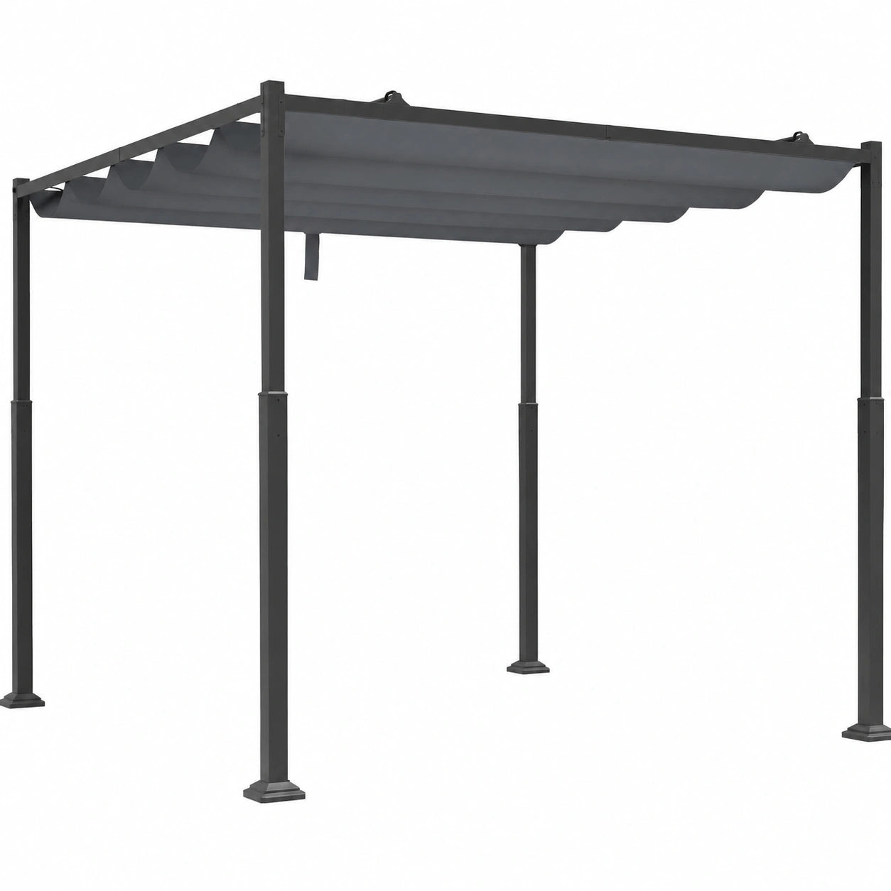 Pergola – freistehend, wasserdicht, aus Metall, Dunkelgrau, für Garten, Terrasse und Balkon