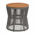 Beistelltisch – aus Rattan, Grau, für Garten