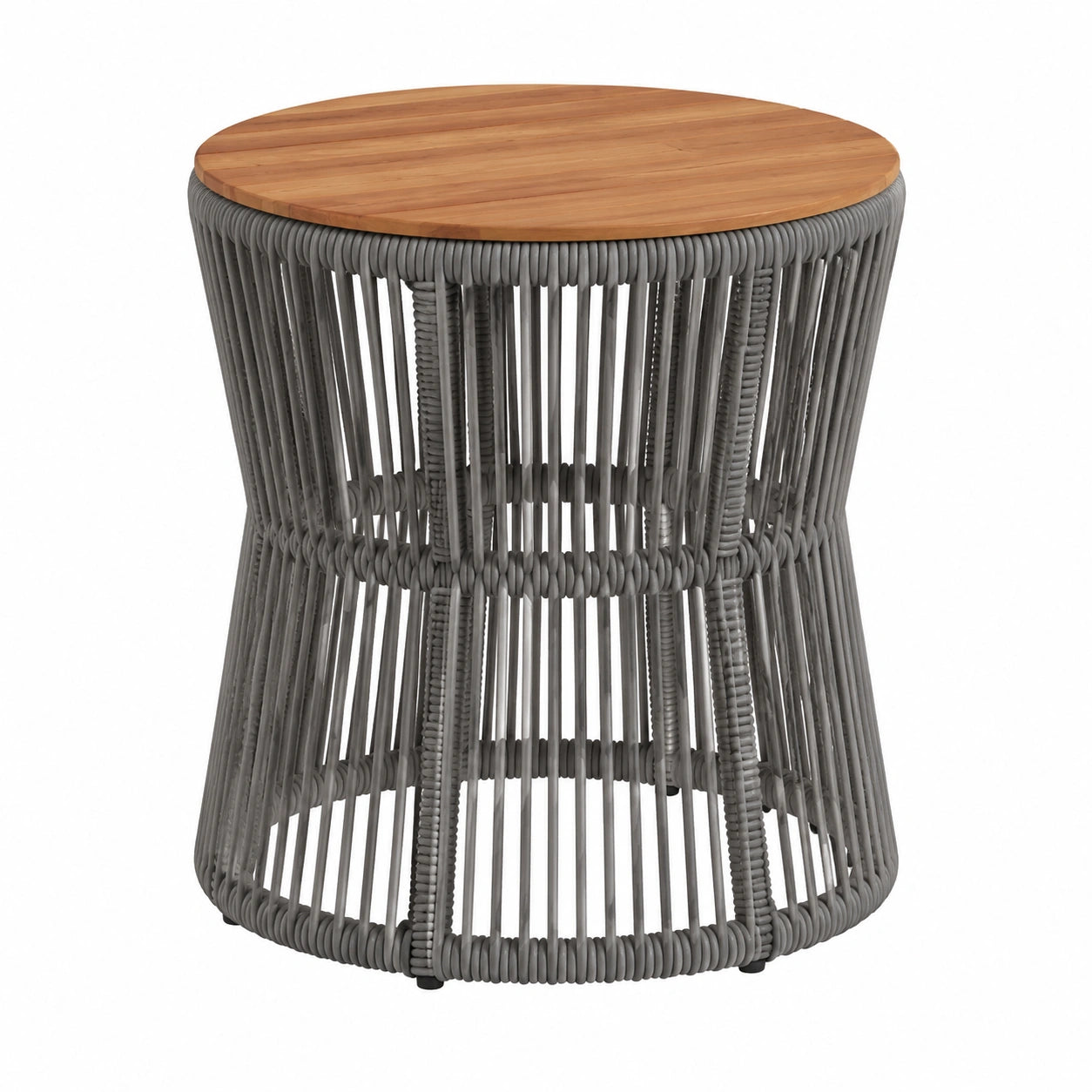 Beistelltisch – aus Rattan, Grau, für Garten