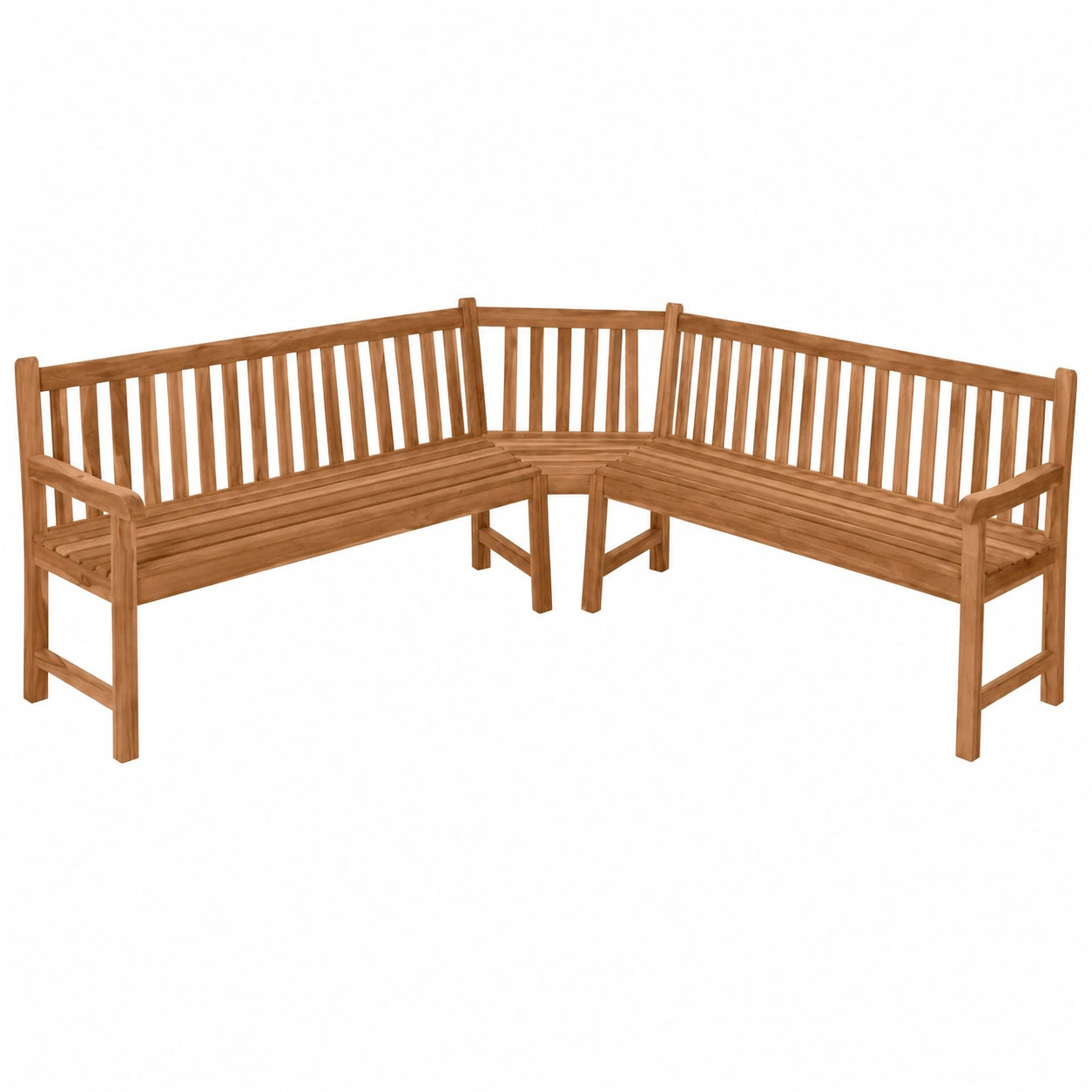 Bank – 6-Sitzer, 210 cm, mit Armlehnen, mit Rückenlehne, aus Teakholz, für Garten, Terrasse und Wintergarten