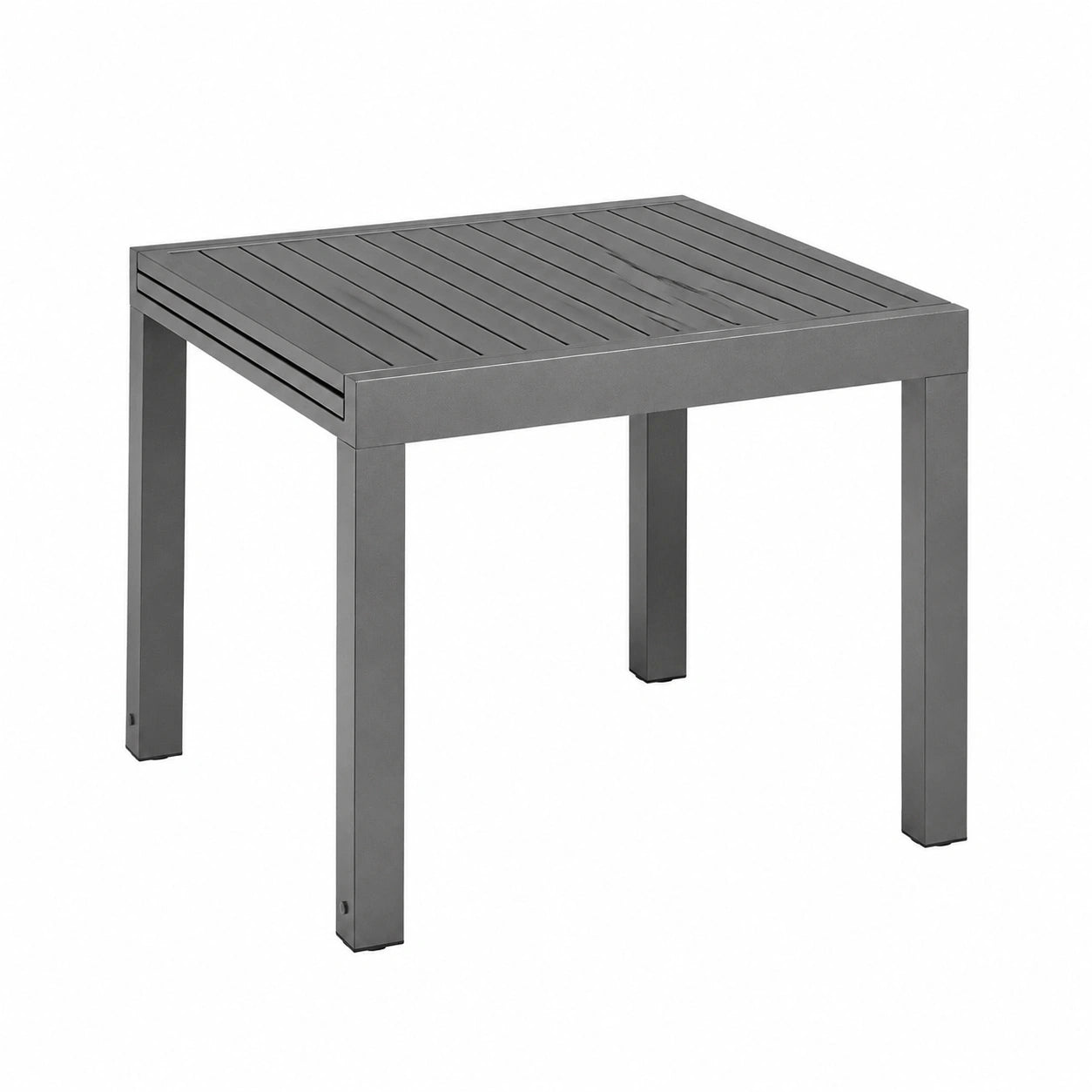 Gartentisch – 80 × 80 cm, ausziehbar, aus Aluminium, Anthrazit