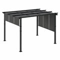 Pergola – freistehend, aus Metall, Dunkelgrau, für Garten und Terrasse