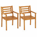 Gartenstühle – 2er-Set, mit Armlehnen, aus Holz, für Garten, Terrasse und Balkon