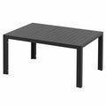 Gartentisch – für 6 Personen, 140 × 90 × 75 cm, rechteckige Form, aus Aluminium, Schwarz, für Garten, Terrasse und Balkon
