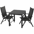 Gartenmöbel – 3-teilig, aus Aluminium, Schwarz