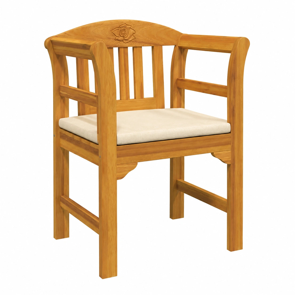 Bank – 68,5 × 46 × 82,5 cm, mit Armlehnen, mit Rückenlehne, aus Massivholz, Naturfarben