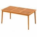 Gartentisch – für 6 Personen, 170 × 90 cm, rechteckige Form, aus Akazienholz, Naturfarben, für Garten und Terrasse