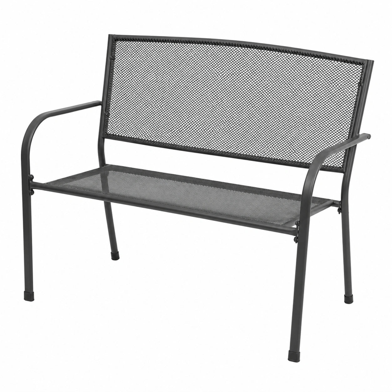 Gartenbank – 108 cm, aus Stahl, Anthrazit, für Garten und Balkon