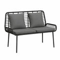 Gartenbank – 109 × 63 × 83 cm, Anthrazit und Schwarz, für Garten, Terrasse und Balkon