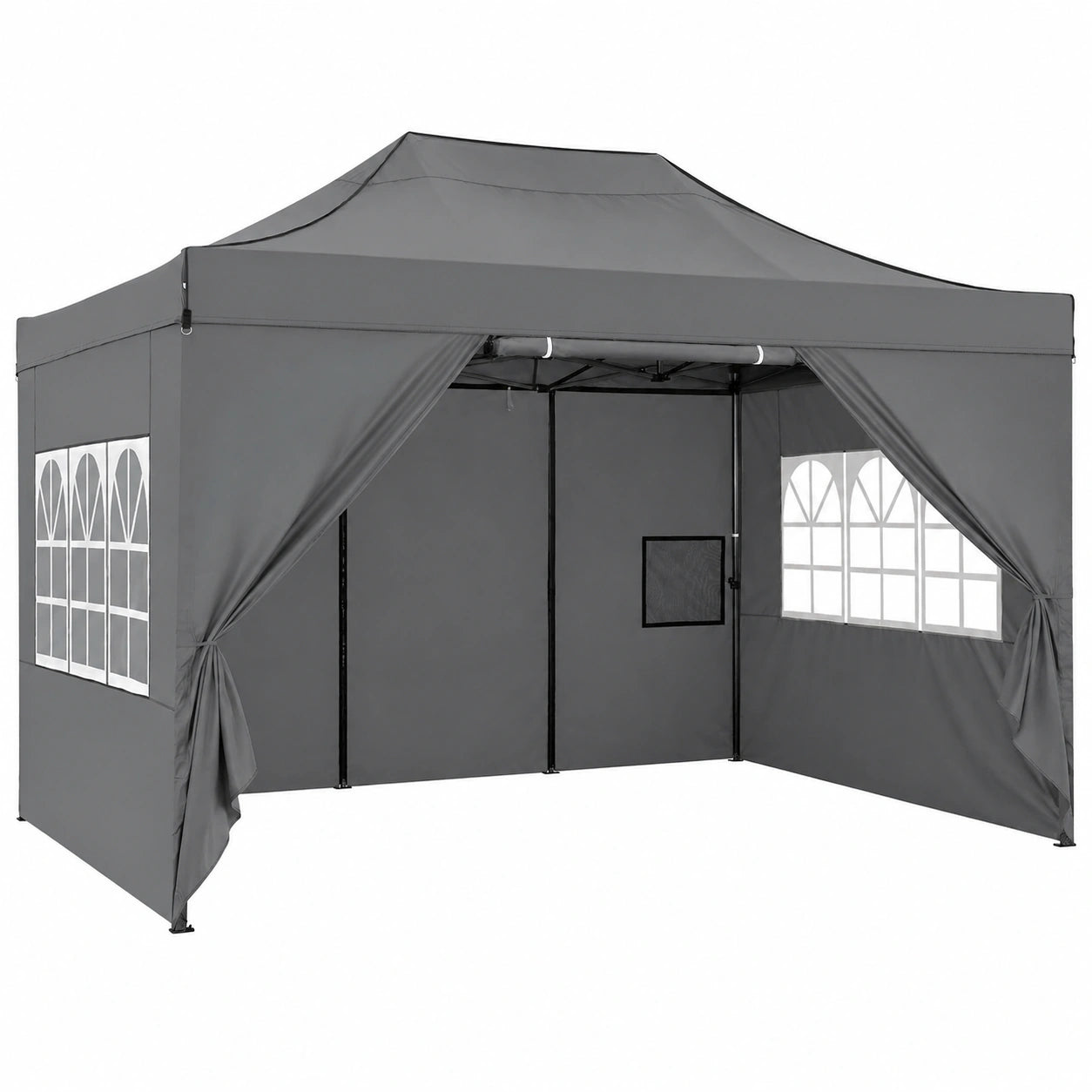 Faltpavillon – wasserdicht, UV-beständig, Grau, für Garten
