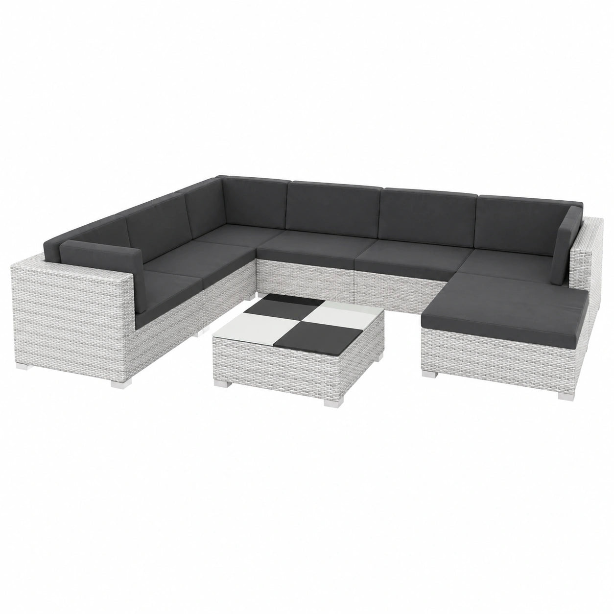 Garten-Lounge-Set – 8-teilig, aus Rattan, für Garten und Terrasse