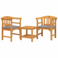 Bank – 68,5 × 46 × 82,5 cm, aus Massivholz, Naturfarben, für Terrasse und Balkon