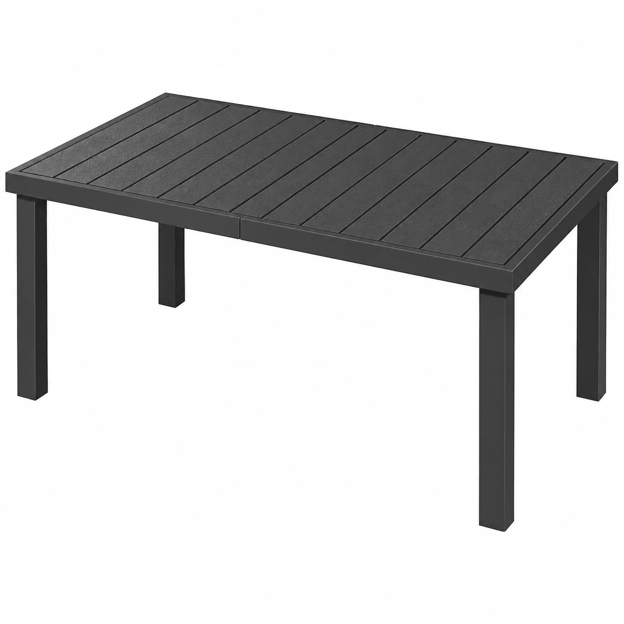 Gartentisch – 140 × 90 cm, Schwarz, für Garten