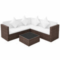 Garten-Lounge-Set – 4-teilig, aus Rattan, Braun, für Garten und Balkon