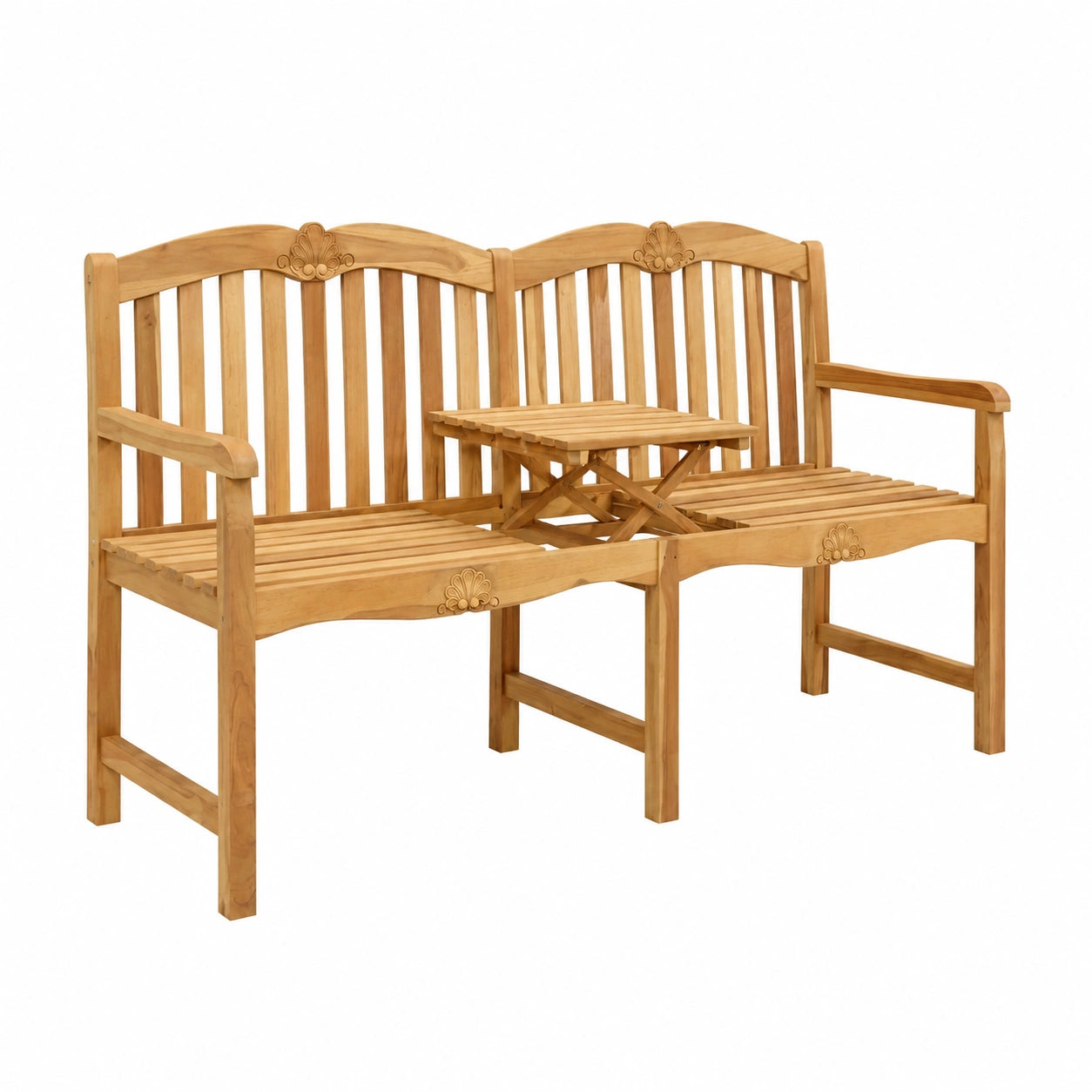 Bank – 155 × 60 × 94 cm, aus Massivholz, Naturfarben