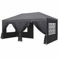 Pavillon – höhenverstellbar, wasserdicht, UV-beständig, Grau, für Garten
