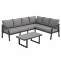 Gartenmöbel – für 6 Personen, Grau, für Terrasse und Balkon