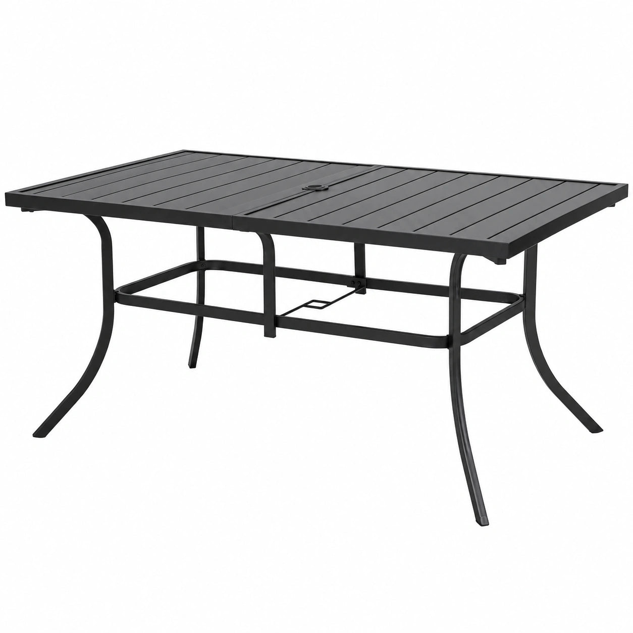 Gartentisch – für 6 Personen, 90 cm, Schwarz